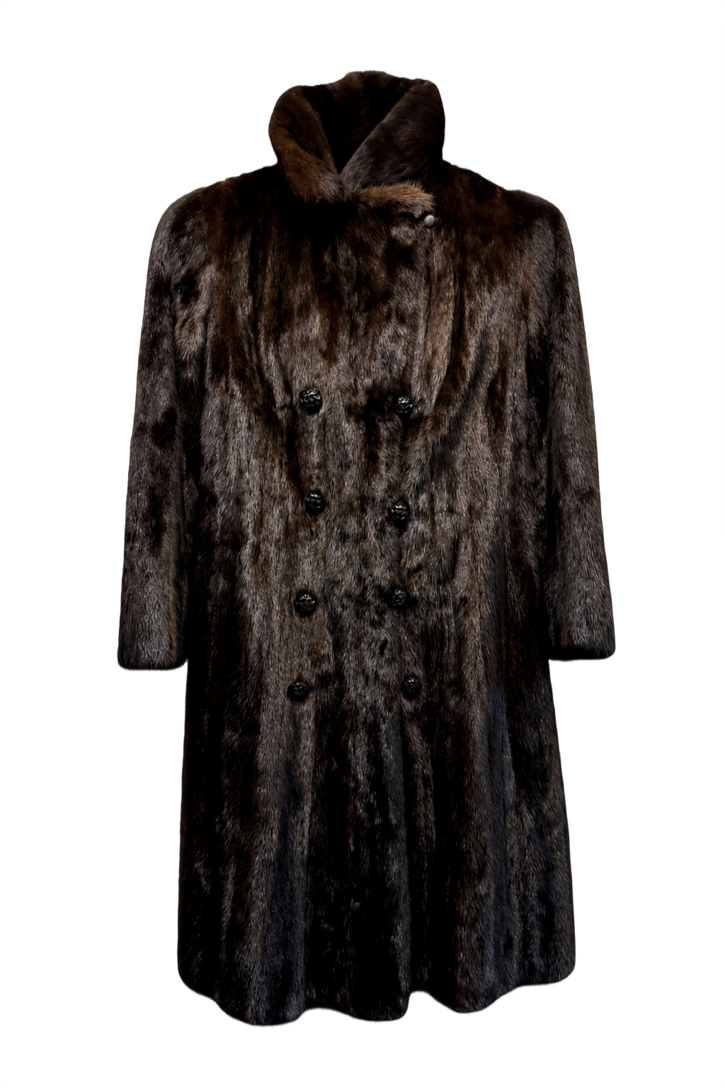 1980s Dark Brown Fur Coat - Front View