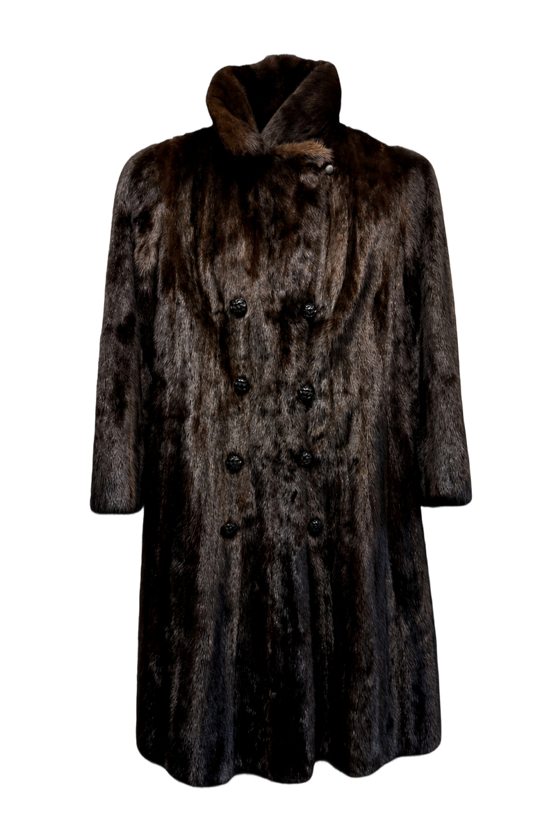 1980s Dark Brown Fur Coat - Front View