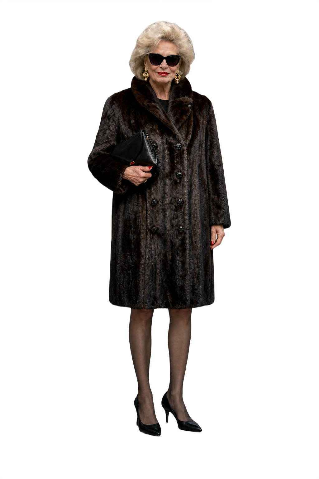 1980s Dark Brown Fur Coat - Model