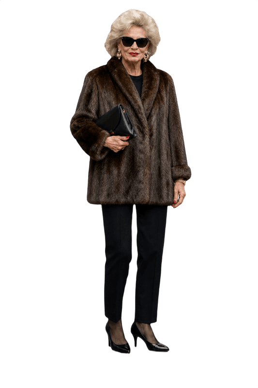 1980s Rich Brown Mink Fur Coat - Model