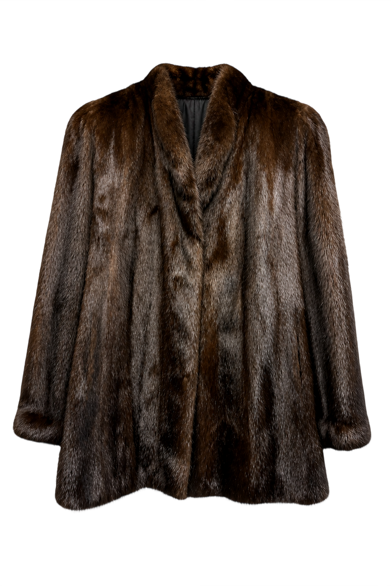 1980s Rich Brown Mink Fur Coat - Front View
