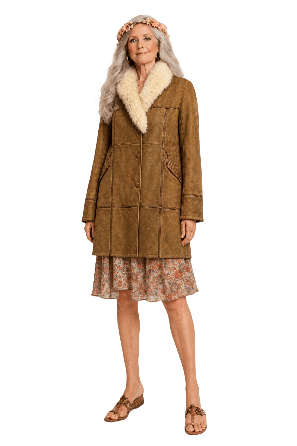 1980s Camel Wool Coat - Model