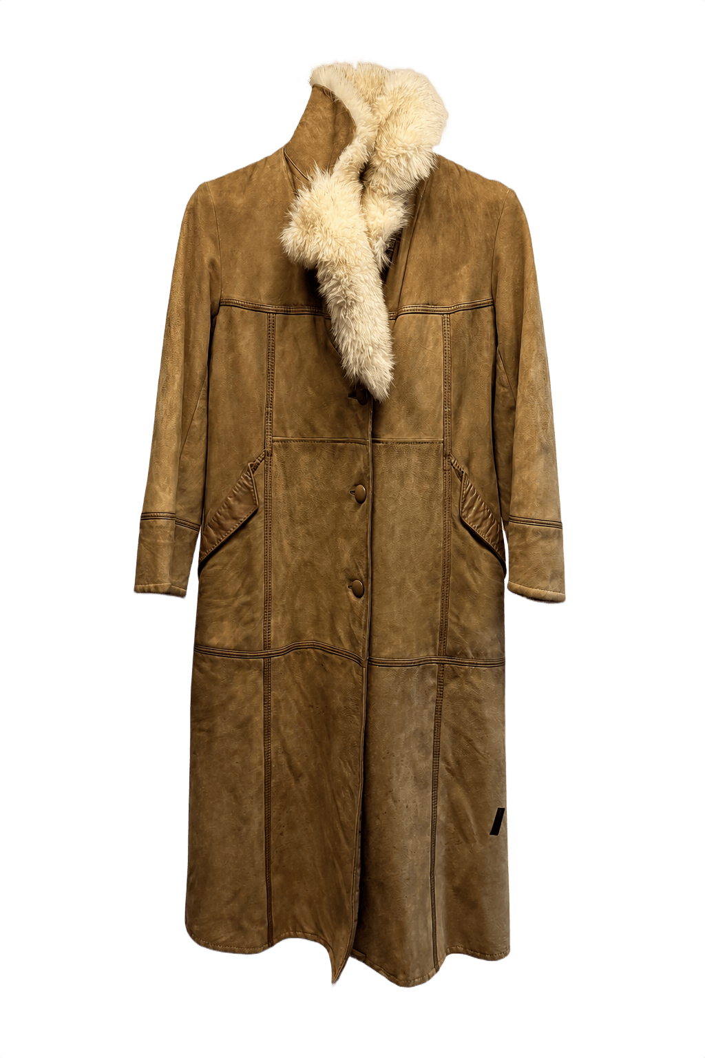 1980s Camel Wool Coat - Front View
