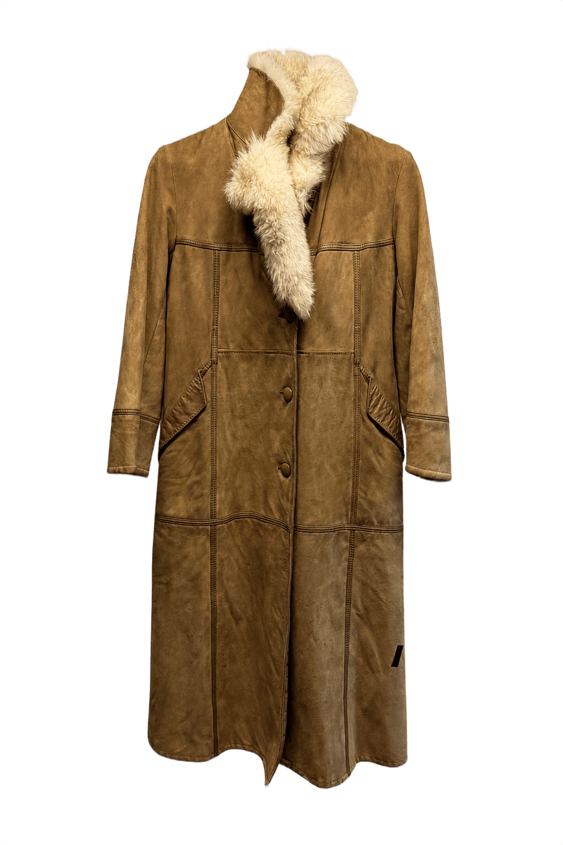 1980s Camel Wool Coat - Front View