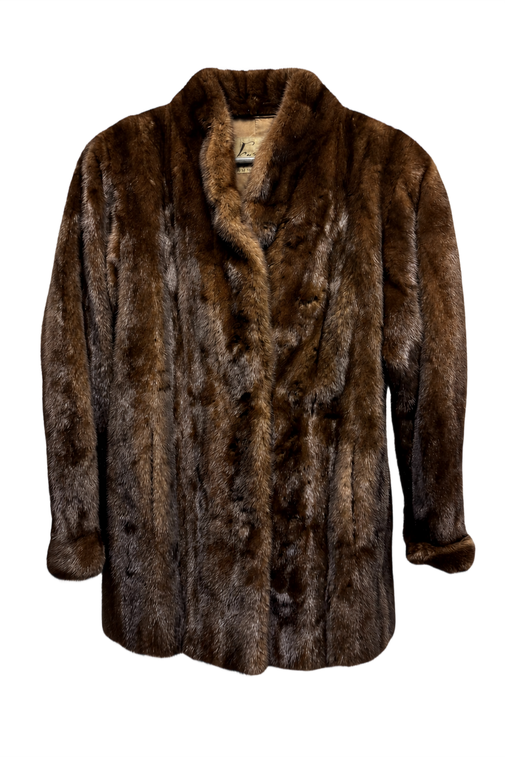 1980s Brown Mink Fur Coat - Front View