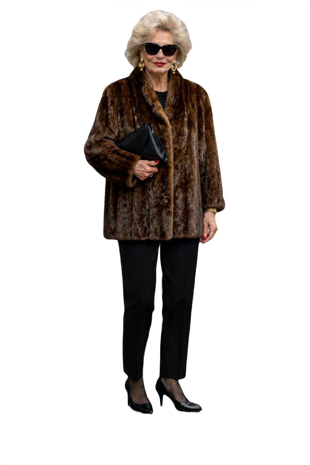 1980s Brown Mink Fur Coat - Model