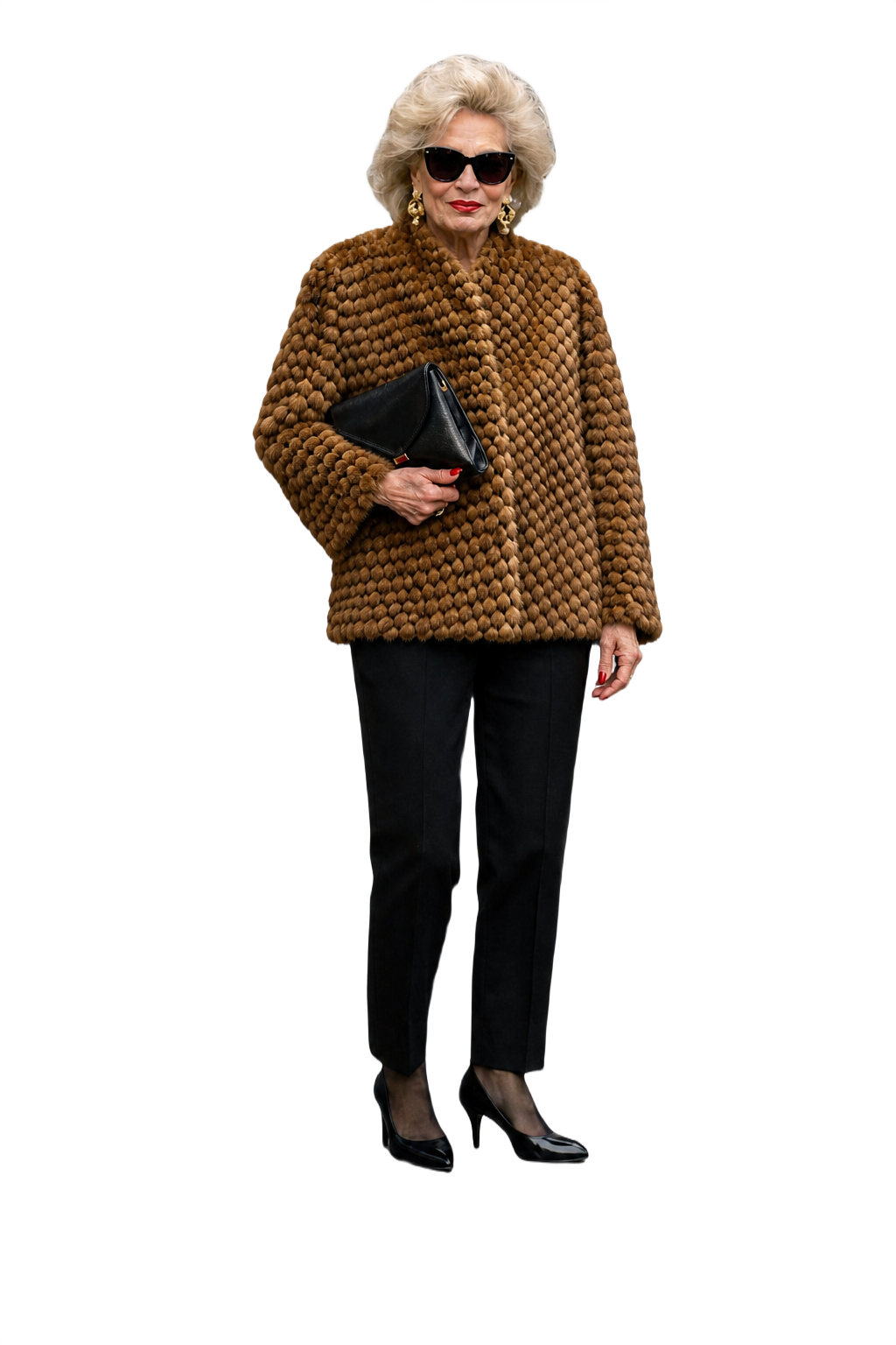 1980s Brown Fur Coat - Model