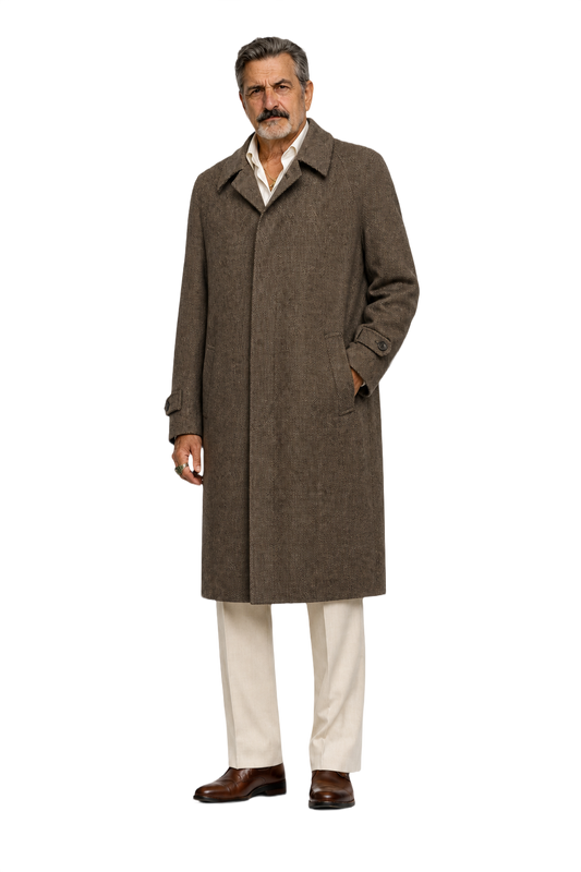 1980s Brown Wool Coat - Model