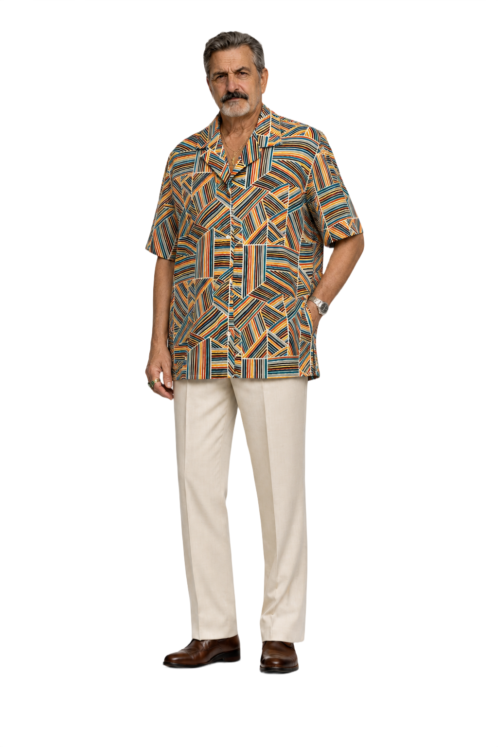 1980s Multicolor Cotton Blouse - Model
