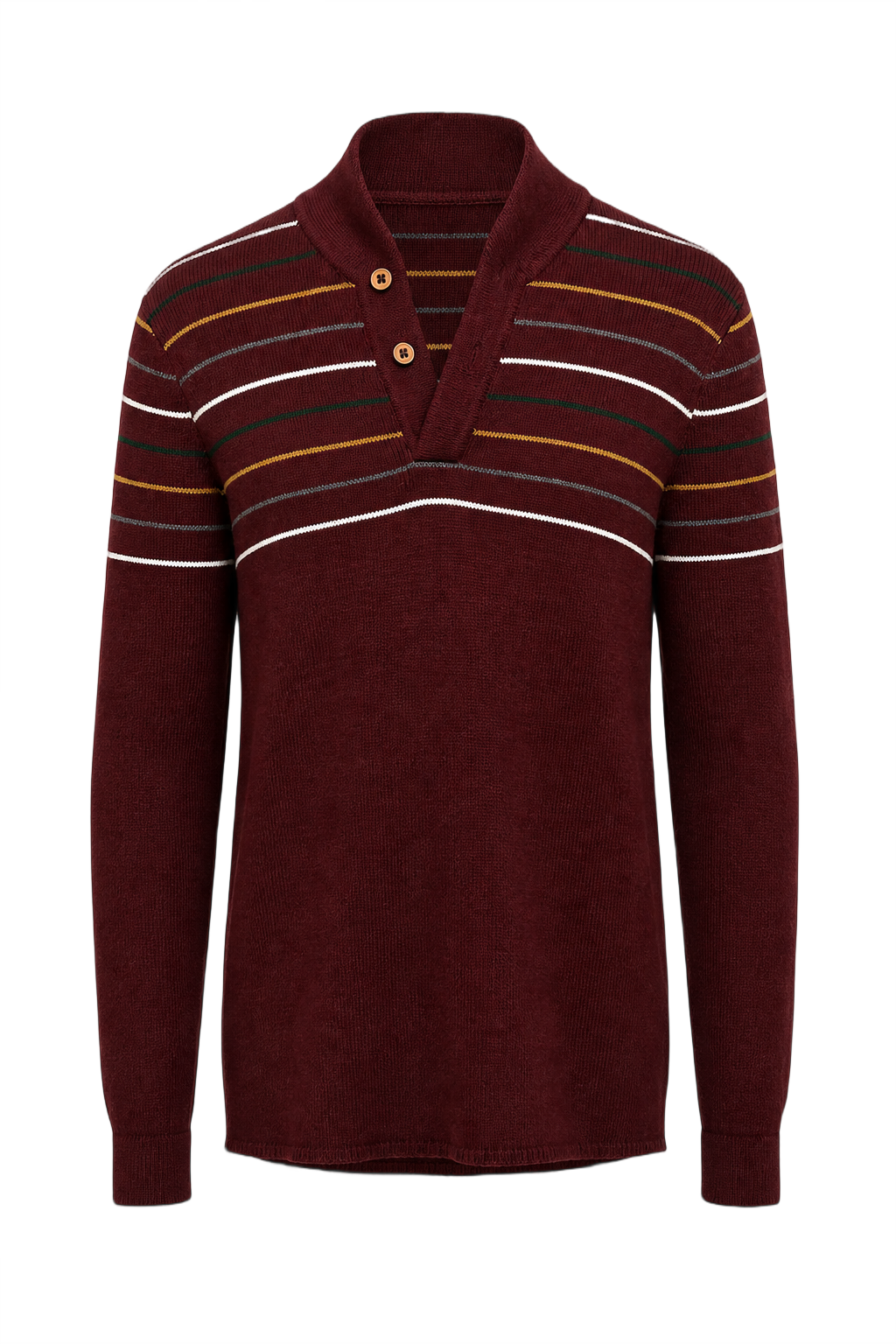 1970s Burgundy Knit Sweater - Front View