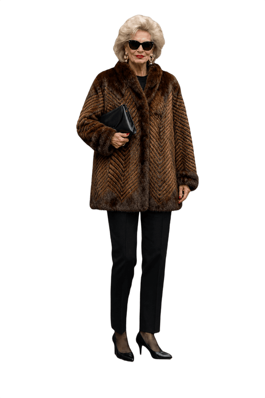 1980s Brown Fur Coat - Model