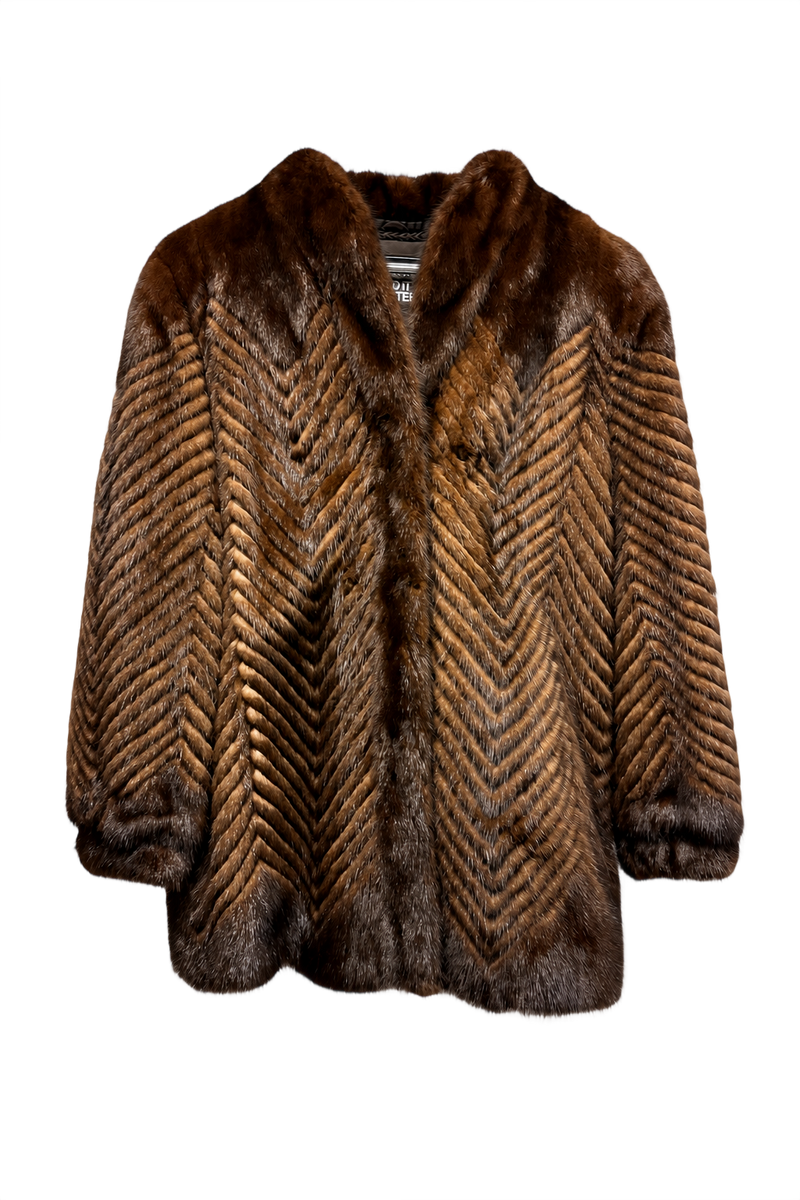 1980s Brown Fur Coat - Front View