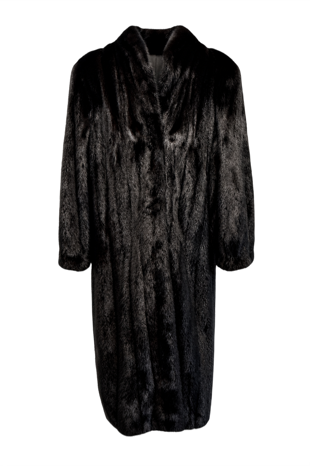 1980s Black Mink Fur Coat - Front View