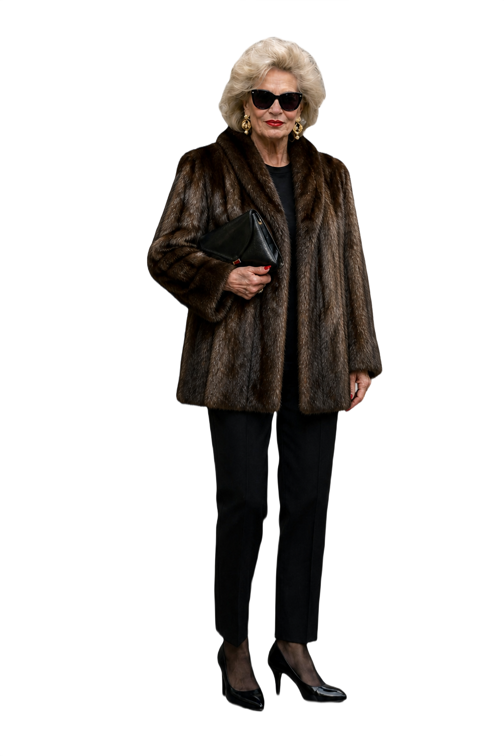 1980s Brown Mink Fur Coat - Model