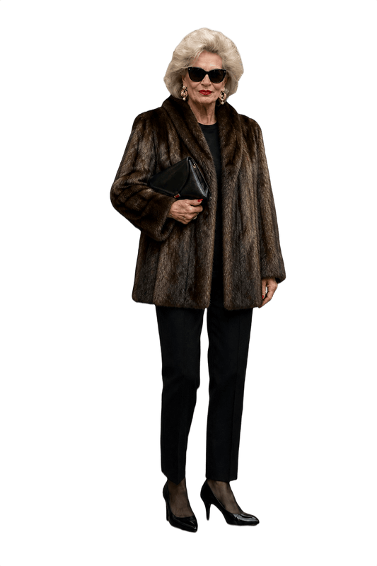 1980s Brown Mink Fur Coat - Model
