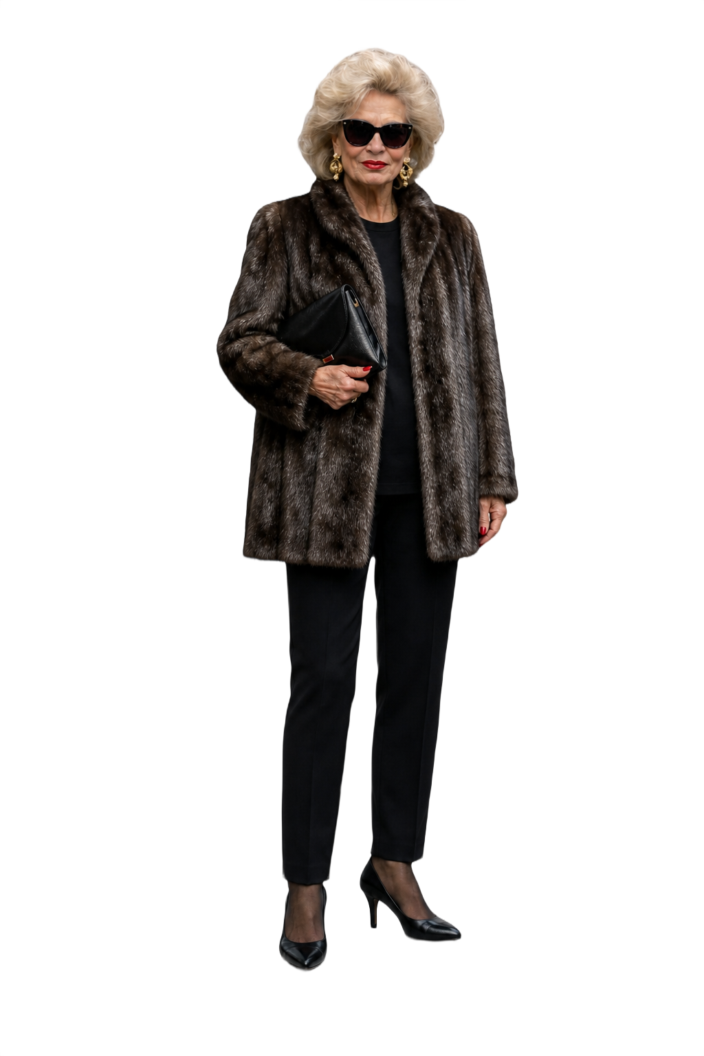 1980s Dark Brown Mink Fur Coat - Model