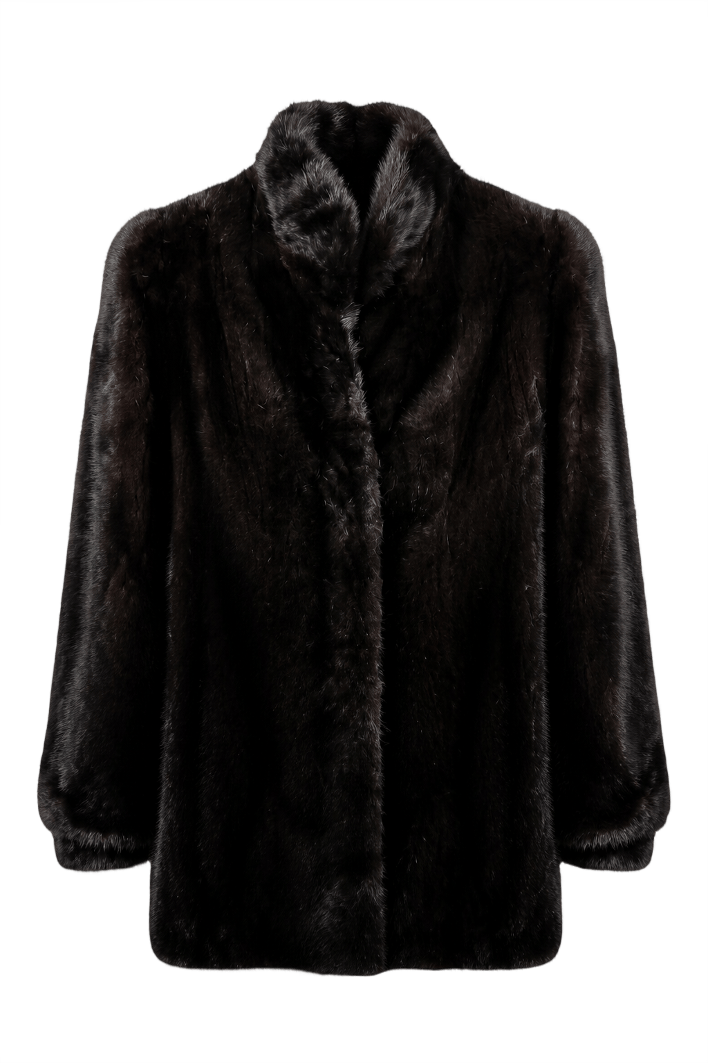 1980s Dark Brown Mink Fur Coat - Front View