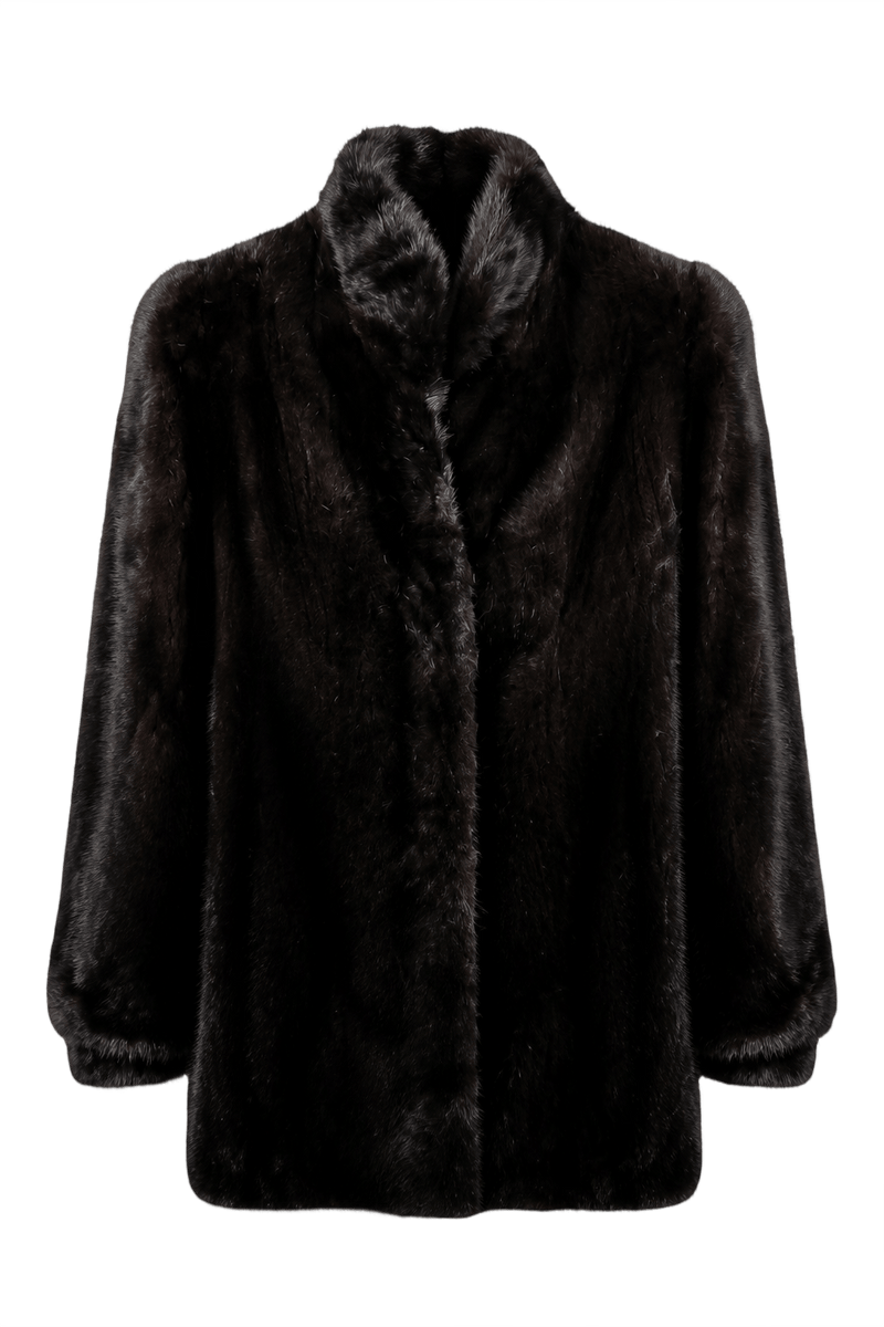 1980s Dark Brown Mink Fur Coat - Front View