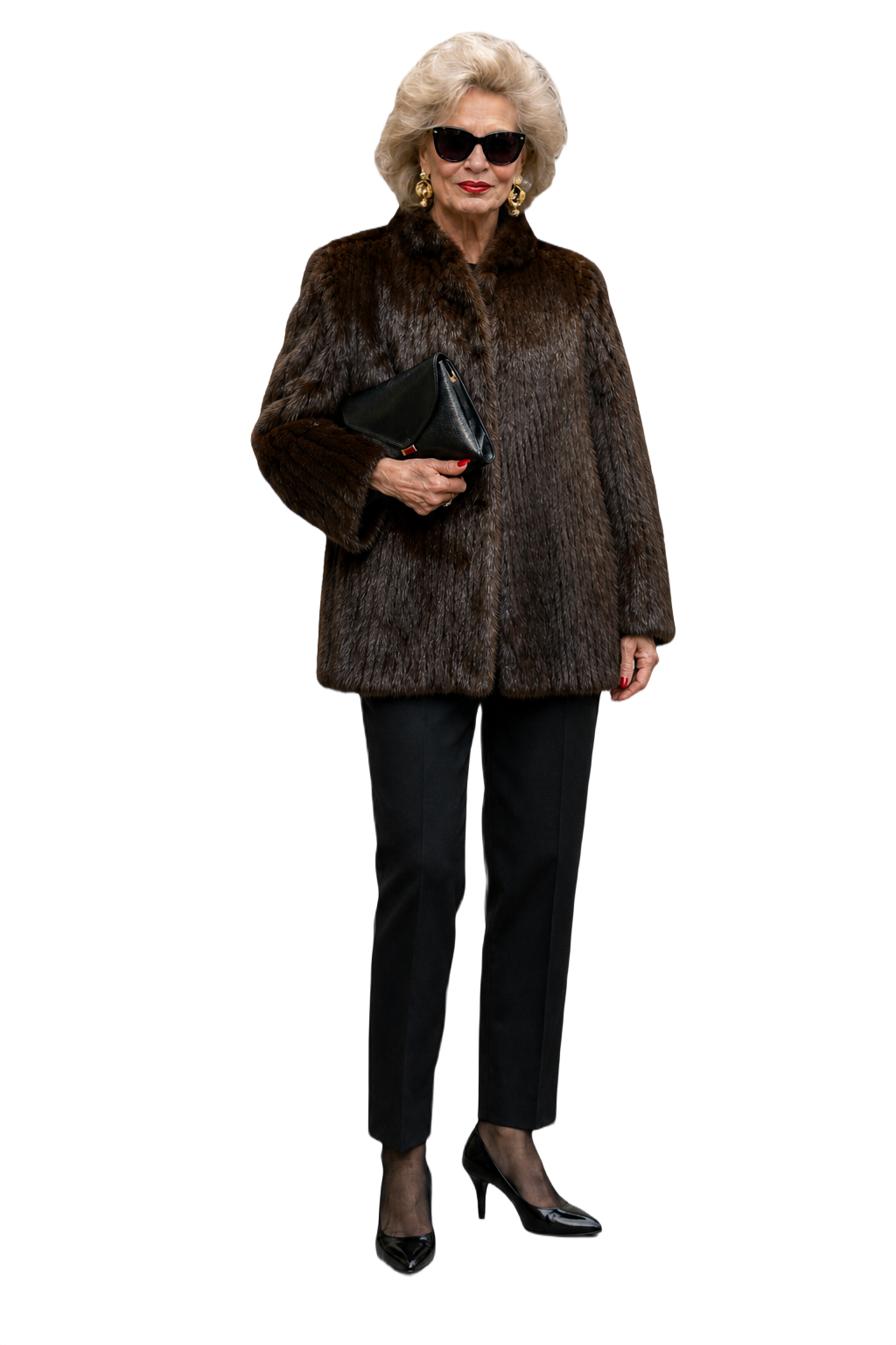 1980s Brown Mink Fur Coat - Model