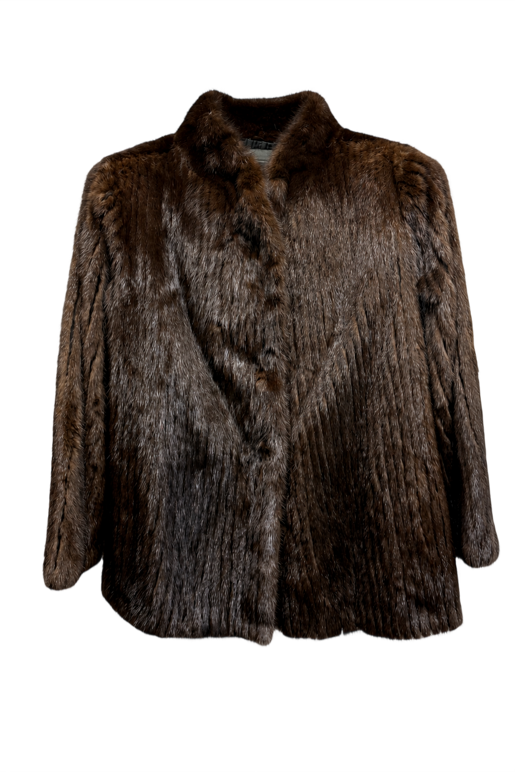 1980s Brown Mink Fur Coat - Front View