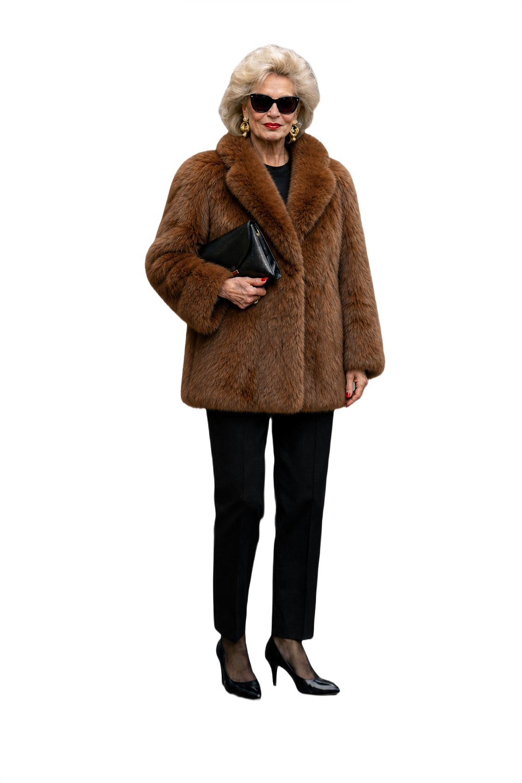 1980s Brown Mink Fur Coat - Model