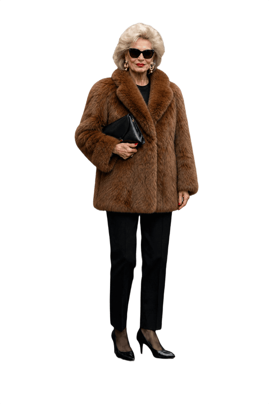 1980s Brown Mink Fur Coat - Model