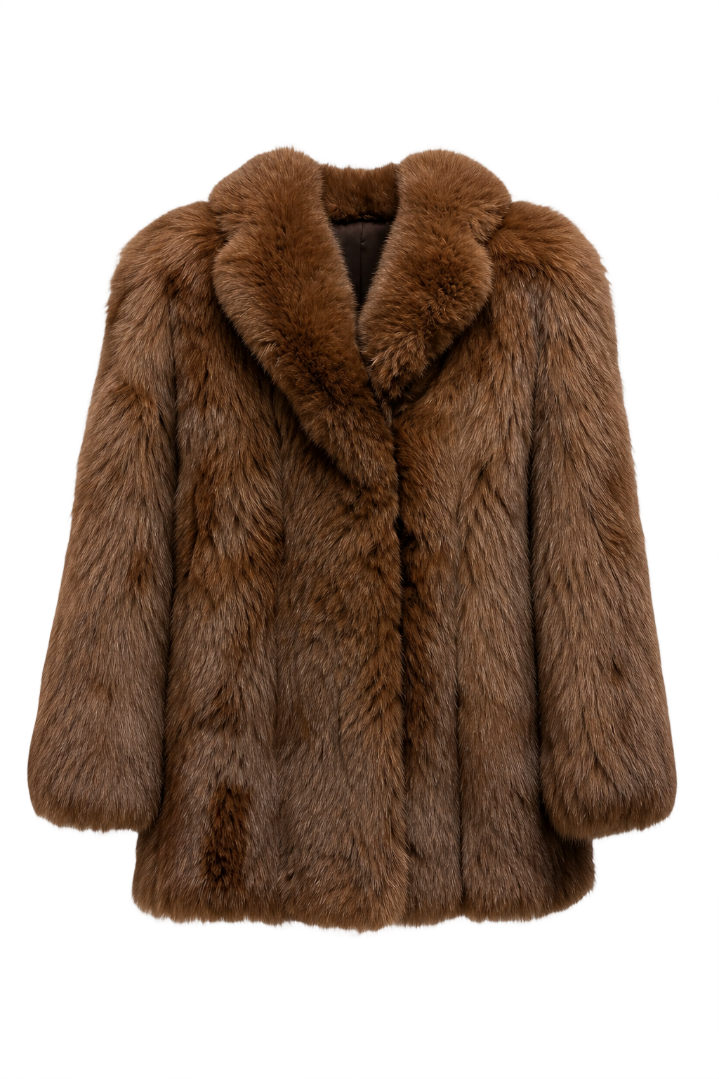 1980s Brown Mink Fur Coat - Front View