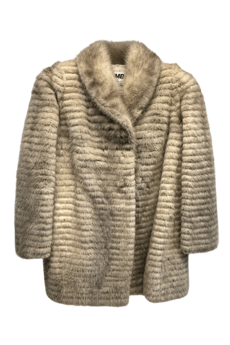 1980s Cream Fur Coat - Front View