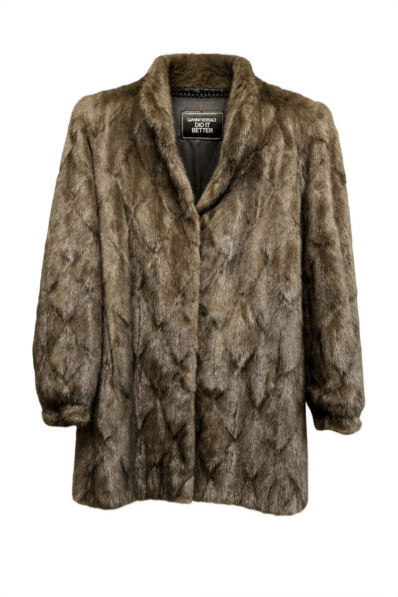 1980s Brown Mink Fur Coat - Front View