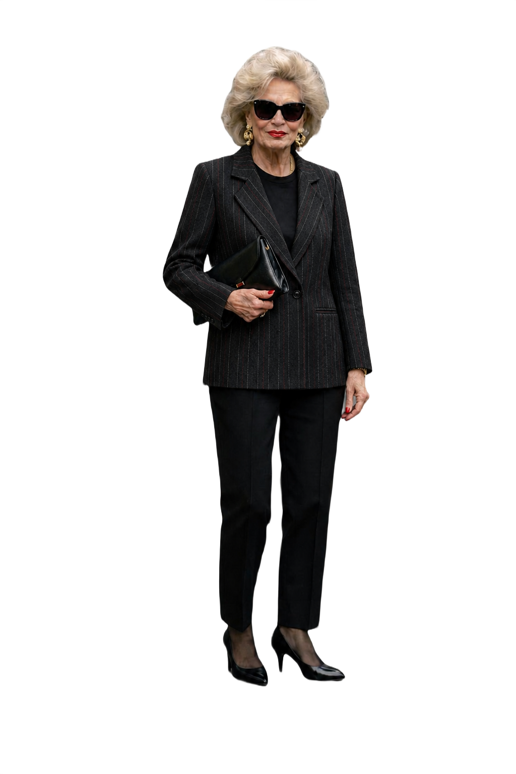 1980s Charcoal Grey Wool Blazer - Model