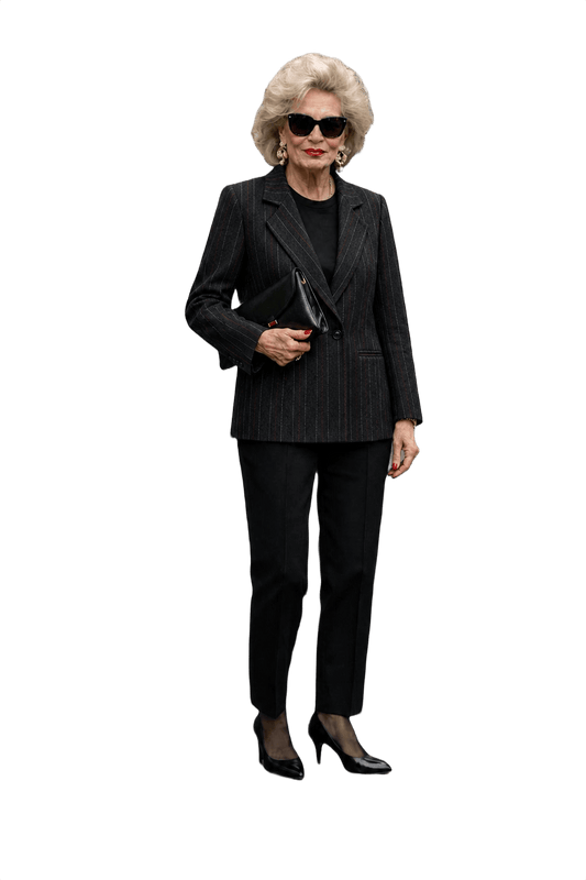 1980s Charcoal Grey Wool Blazer - Model