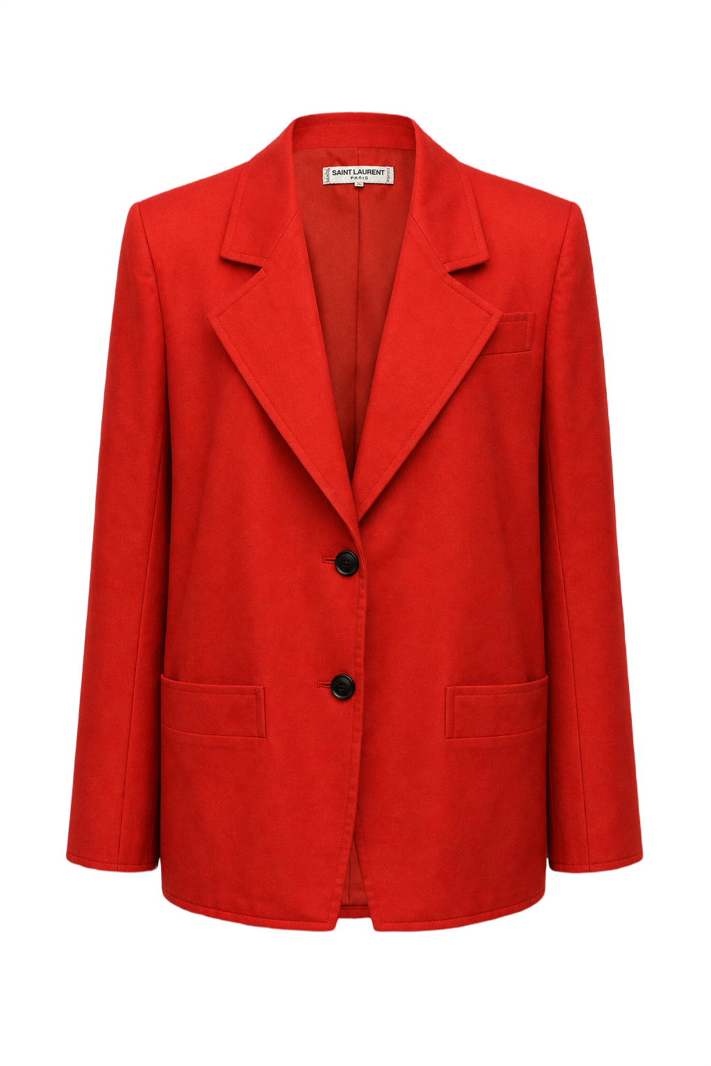 1980s Red Wool Blazer - Front View