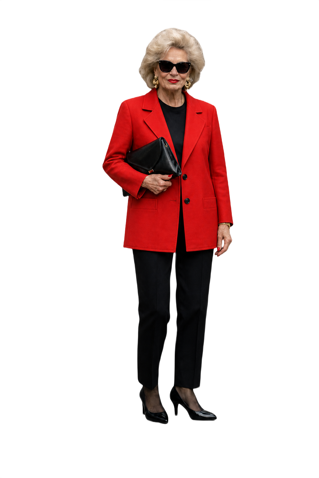 1980s Red Wool Blazer - Model