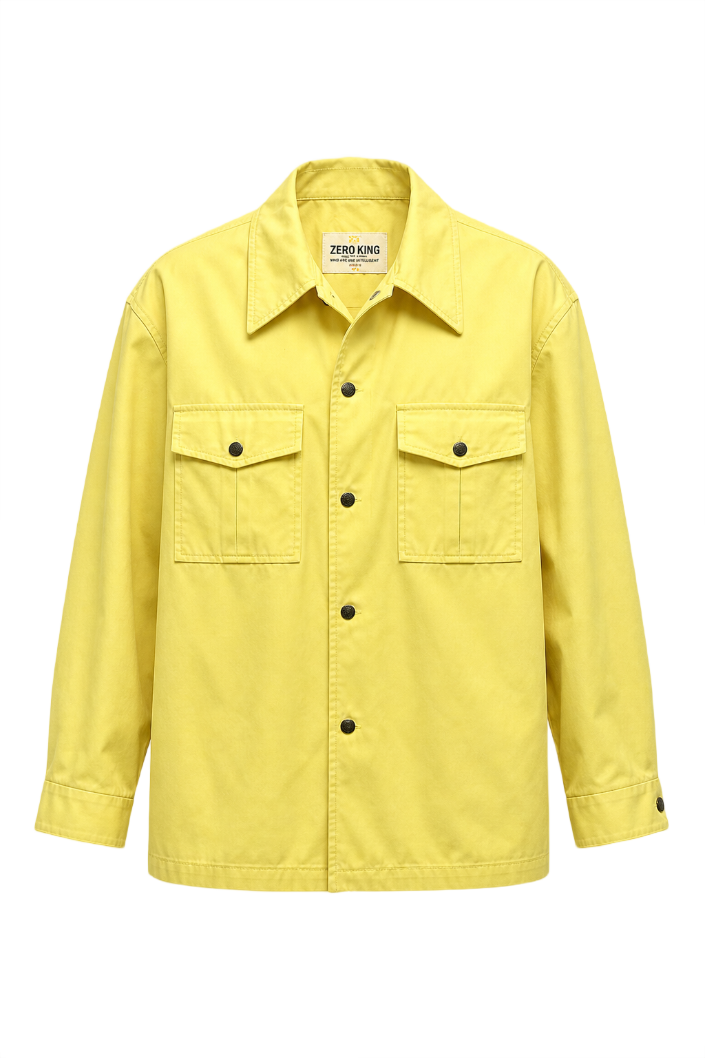1970s Bright Yellow Cotton Jacket - Front View