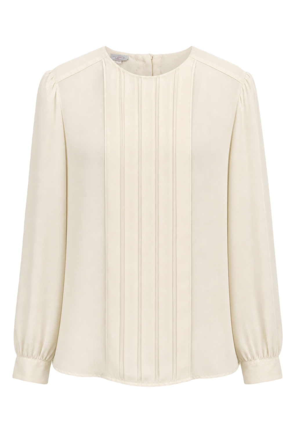 1970s Cream White Silk Blouse - Front View