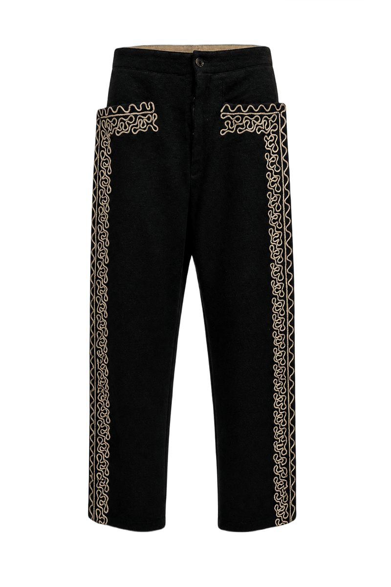 Unknown Black Cotton Pants - Front View