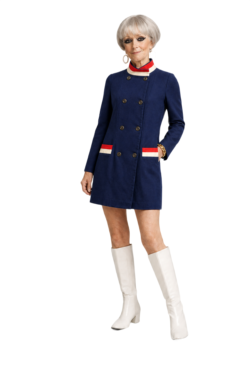 1960s Navy Blue Cotton Jacket - Model