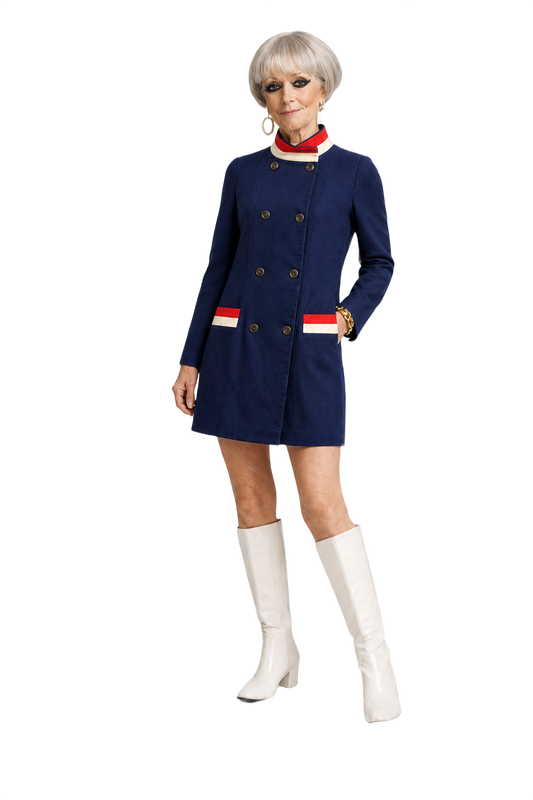 1960s Navy Blue Cotton Jacket - Model