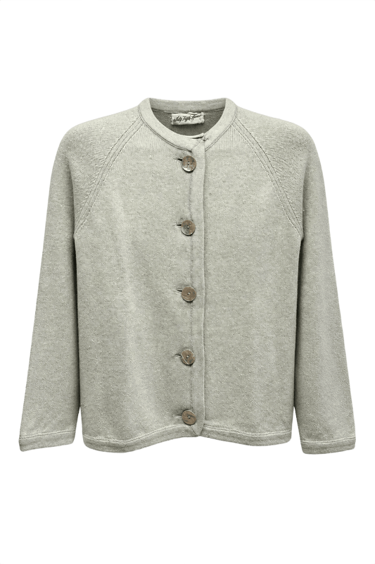1990s Pastel Green Cotton Cardigan - Front View