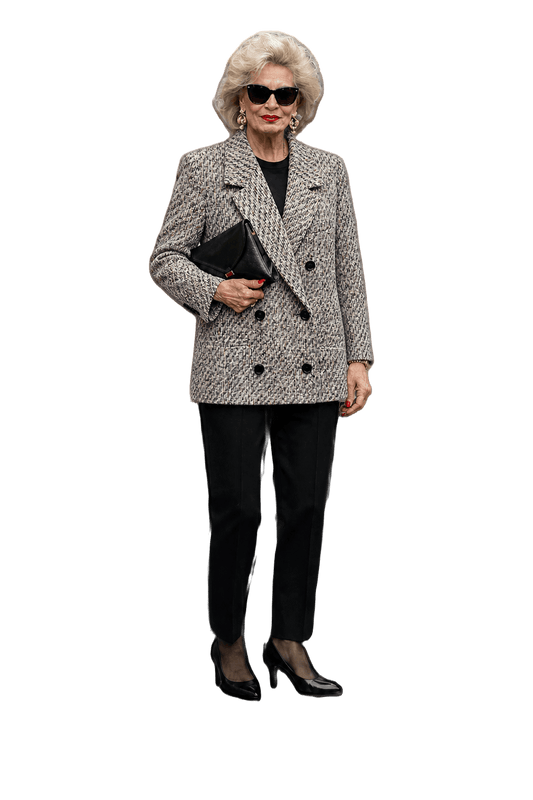 1980s Grey Wool Blazer - Model
