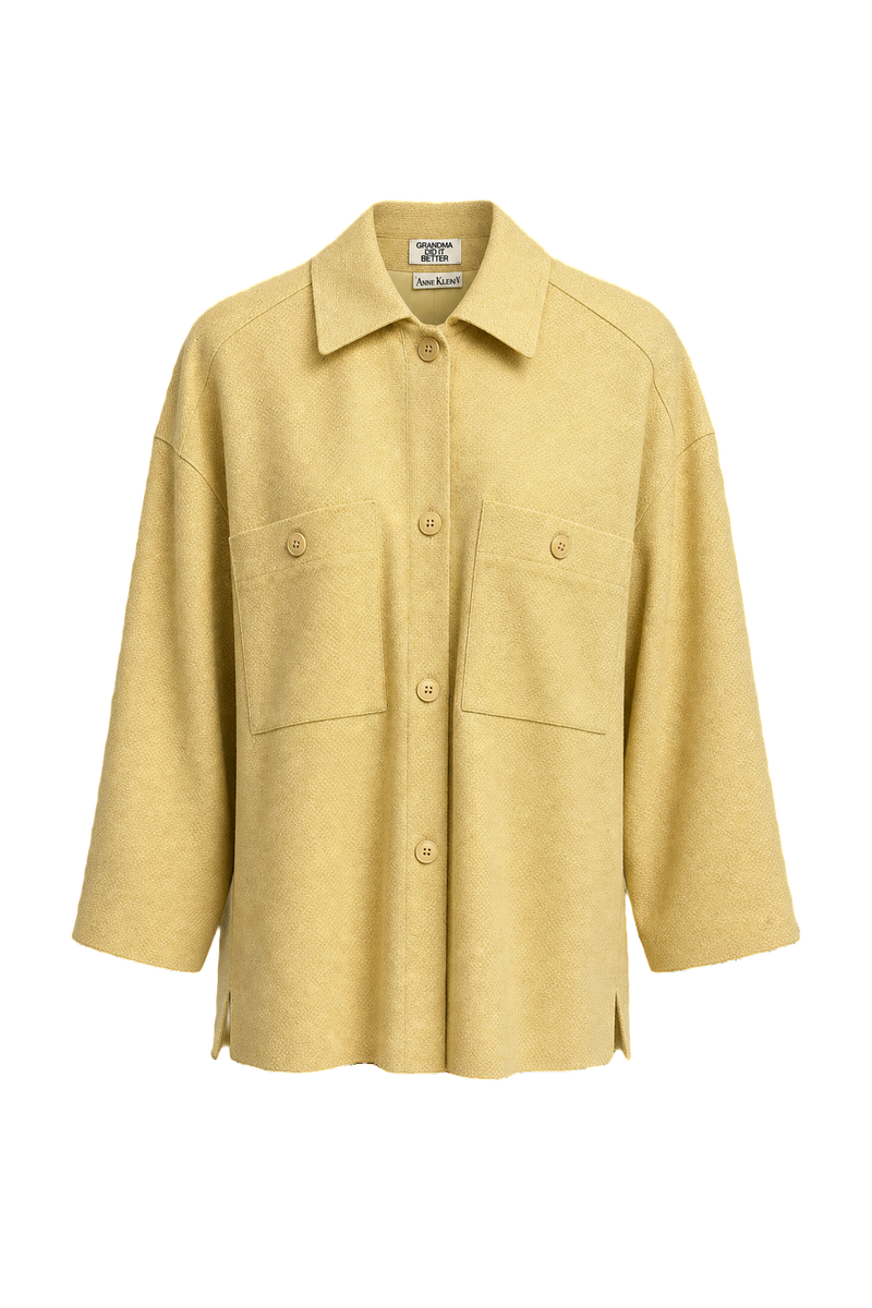1980s Beige Wool Blouse - Front View