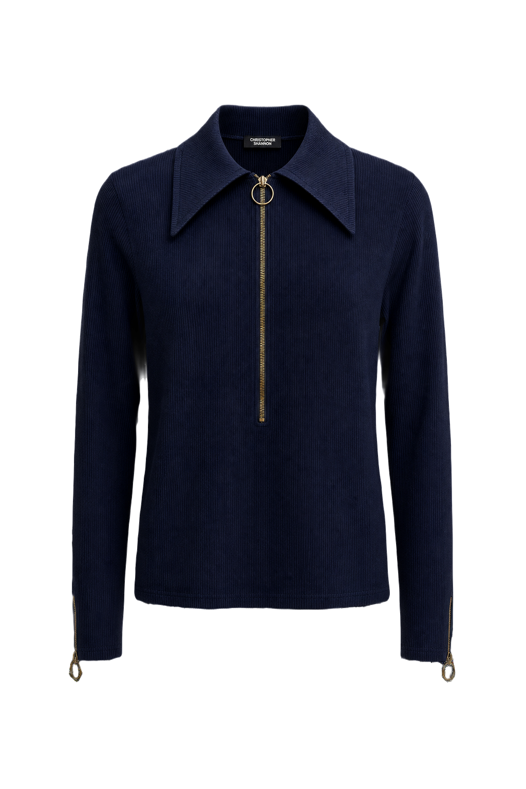 1970s Navy Blue Nylon Shirt - Front View