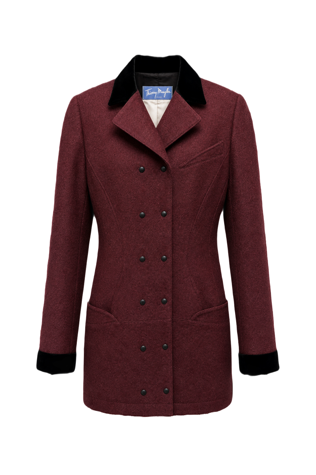 1990s Deep Burgundy Wool Jacket - Front View