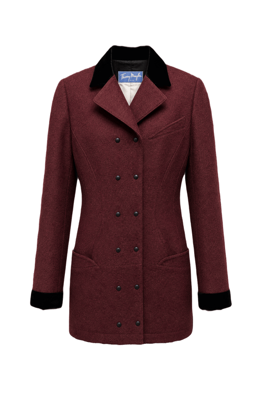 1990s Deep Burgundy Wool Jacket - Front View