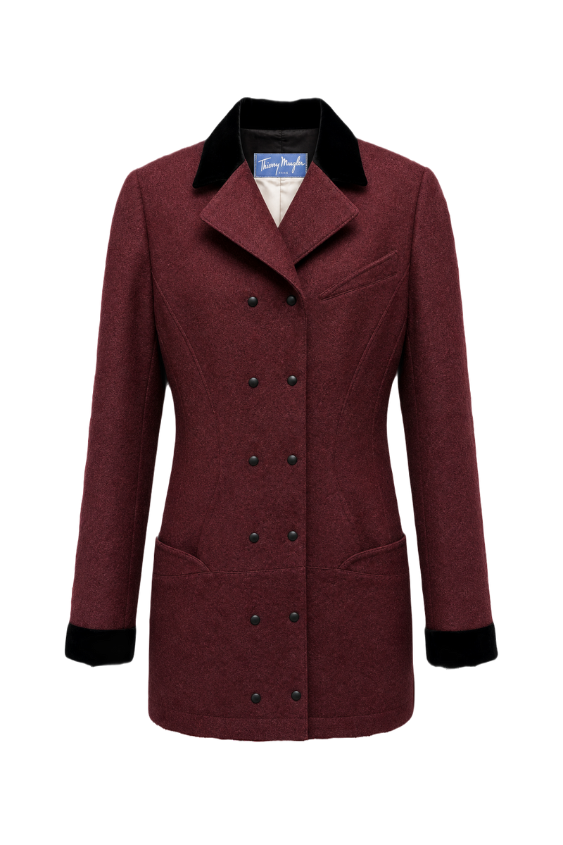 1990s Deep Burgundy Wool Jacket - Front View
