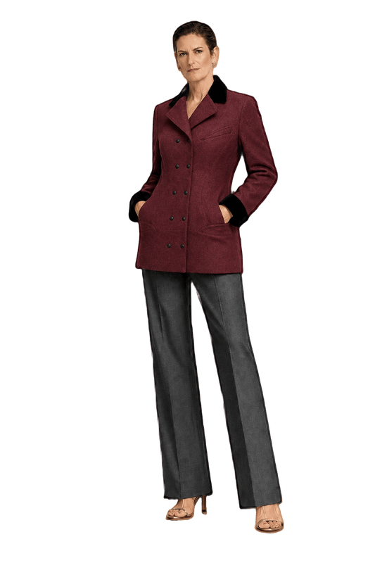 1990s Deep Burgundy Wool Jacket - Model