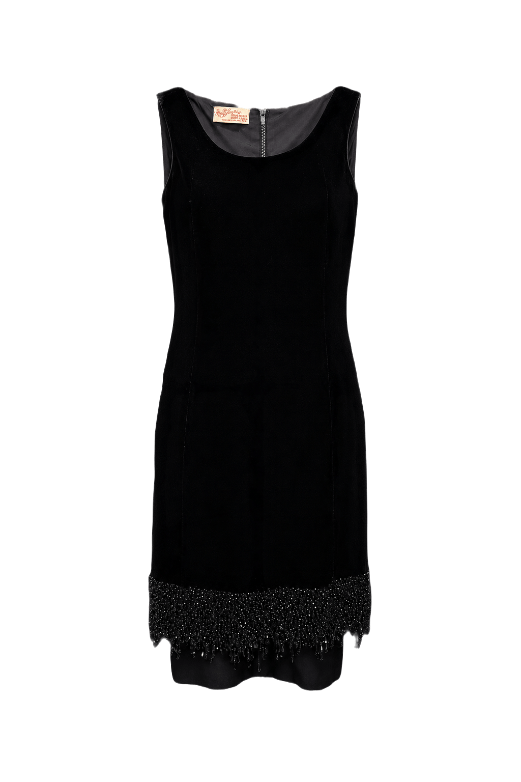 1990s Black Velvet Dress - Front View