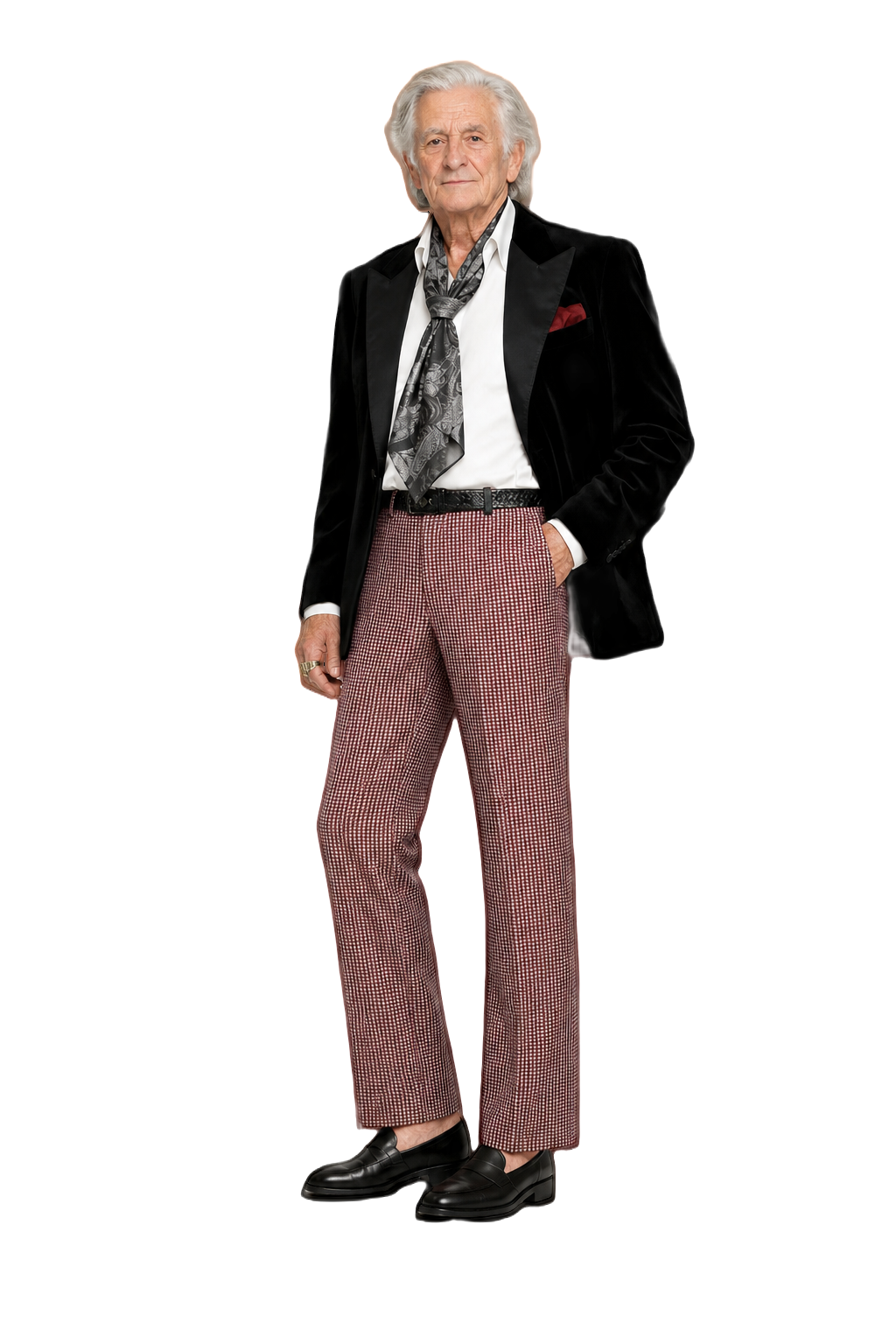 1970s Red Wool Trousers - Model