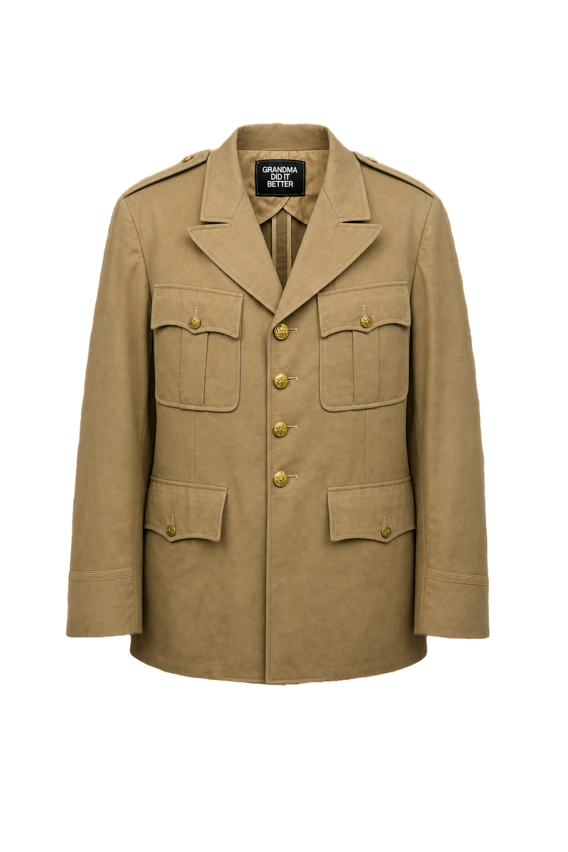 1940s Tan Cotton Jacket - Front View