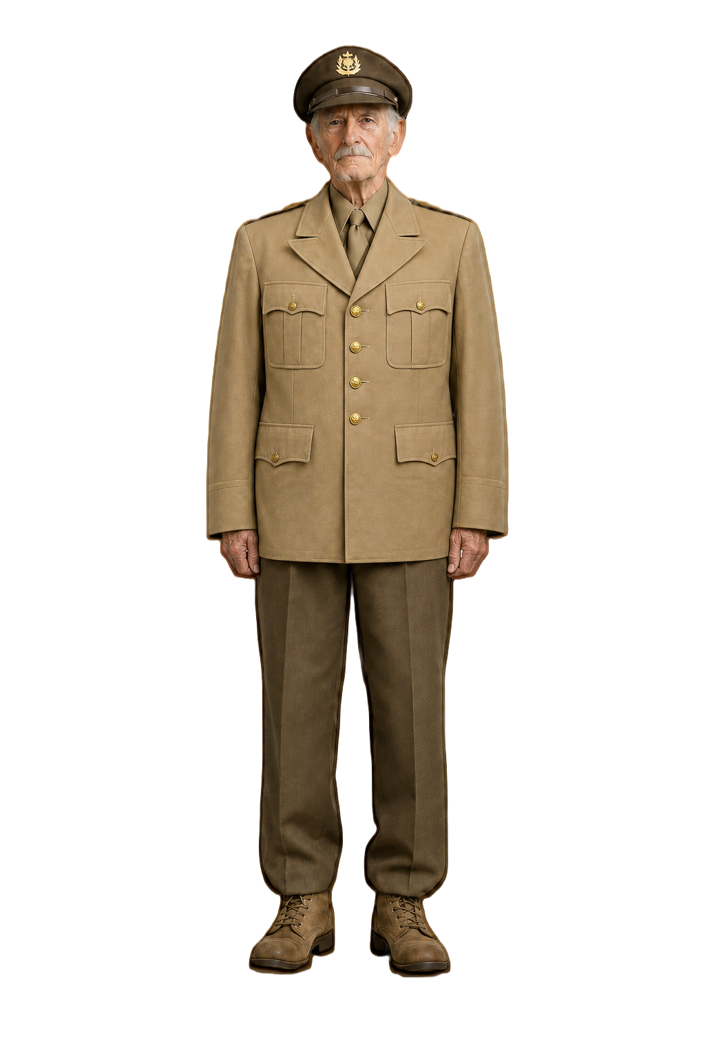 1940s Tan Cotton Jacket - Model